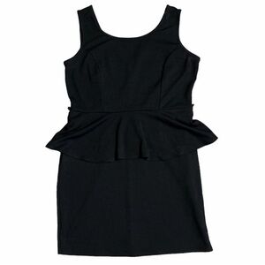 Deb Black Peplum Mini Dress 1X LBD